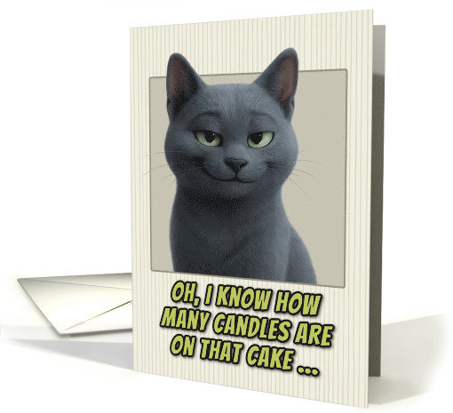 Russian Blue Cat Humorous Getting Older Birthday card (1944122)