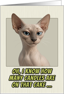 Peterbald Cat Humorous Getting Older Birthday card