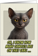 Lykoi Cat Humorous Getting Older Birthday card