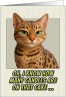 California Spangled Cat Humorous Getting Older Birthday card