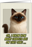 Birman Cat Humorous Getting Older Birthday card