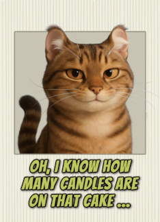 American Curl Cat Humorous Getting Older Birthday