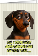Smooth Dachshund Dog Humorous Getting Older Birthday card