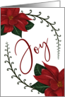 Poinsettia Joy Christmas Holiday card