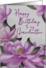 Happy Birthday to My Grandmother Watercolor Pink Magnolias card