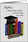 Nephew Graduation Watercolor School Books Mortar Board Diploma card