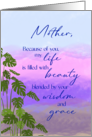 Mother’s Day From Daughter Because of Your Wisdom and Grace card