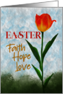 Watercolor Tulip Faith Hope Love Easter card