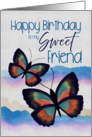 Happy Birthday to My Sweet Friend Watercolor Butterflies card