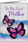 Happy Mother’s Day to My Sweet Mother Watercolor Butterflies card