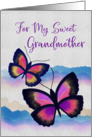 Happy Mother’s Day to My Sweet Grandmother Watercolor Butterflies card