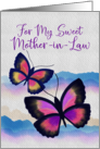 Happy Mother’s Day to My Sweet Mother in Law Watercolor Butterflies card