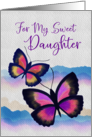 Happy Mother’s Day to My Sweet Daughter Watercolor Butterflies card