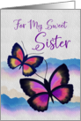 Happy Mother’s Day to My Sweet Sister Watercolor Butterflies card