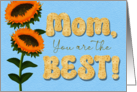 Mom You Are the Best Mother’s Day Watercolor Sunflowers card