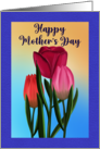 Happy Mother’s Day Framed Pink Coral Tulips Painting card