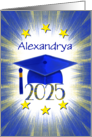 Personalized Name 2025 Graduation Cap Tassel Stars Congratulations card
