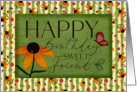 Happy Birthday Sweet Friend Floral Butterfly Pattern card