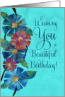Wishing You a Beautiful Birthday Floral Watercolor card