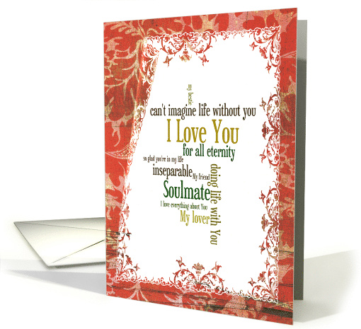 Couples Love and Romance Red Taupe card (1851850)