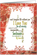Couples Love and Romance Red Taupe card