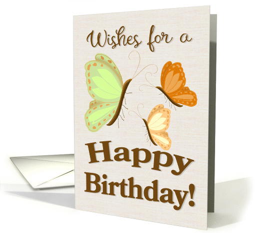 Wishes for a Happy Birthday Whimsical Butterflies card (1856988)