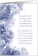 Friendship Closer Than Family Blue Monochromatic Watercolor card