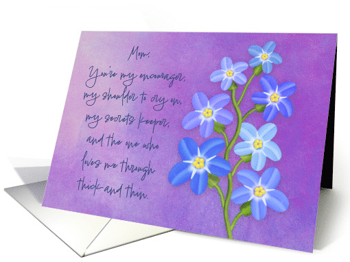 Mom You're My Encourager Verse Forget Me Not Floral card (1862494)