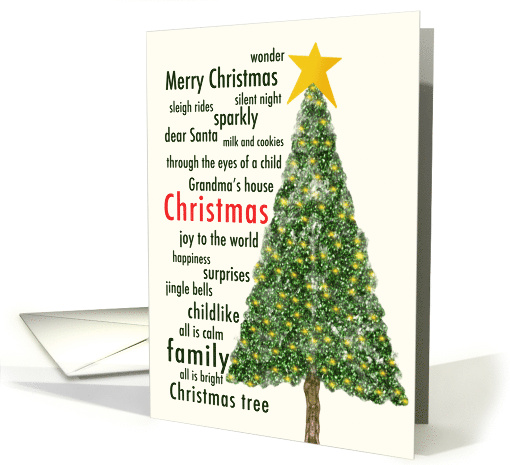 Christmas Tree Words About Christmas Illustrated card (1863168)
