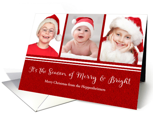 It's the Season of Merry and Bright Christmas Custom Photo Text card