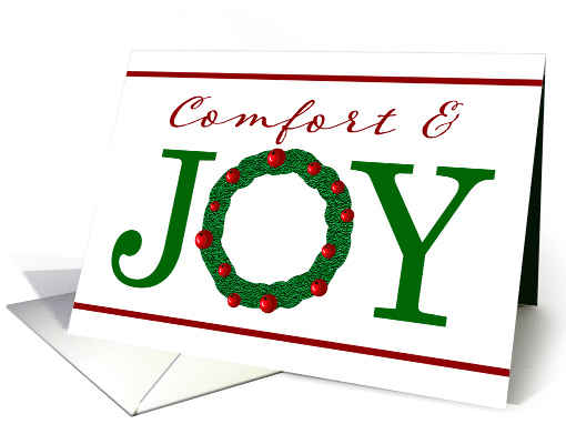 Comfort and Joy Wreath with Holly Berries card (1871284)