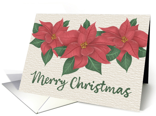 Watercolor Red Poinsettias Merry Christmas card (1872280)