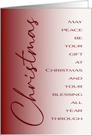 Christmas Blessing May Peace Be Your Gift card