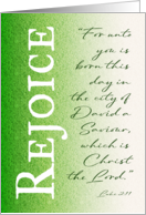 Rejoice For Unto You Is Born This Day Christmas Greeting card