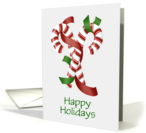 Custom Candy Canes Wrapped in Ribbons Christmas card (1879308)
