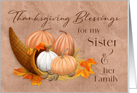 Thanksgiving Blessings for my Sister and Her Family card