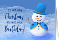 Fancy Snowman Christmas Birthday card