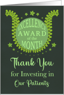 Healthcare Worker Thank You Excellence Award of the Month card