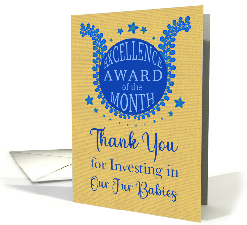 Pet Care Worker Thank You Excellence Award of the Month card (1890596)