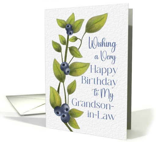 Wishing a Very Happy Birthday to My Grandson In Law Watercolor card