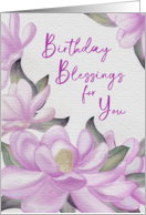 Happy Birthday to You Watercolor Pink Magnolias card
