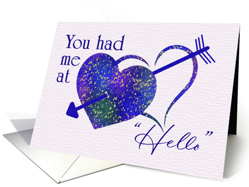 You Had Me at Hello Double Hearts and Arrow Valentine's Day card