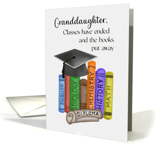 Granddaughter Graduation Watercolor School Books Mortar... (1899204)