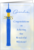Graduation Milestone Congratulations Grandson Blue Tassel 2025 card