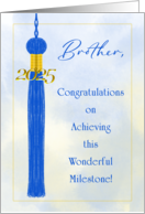 Congratulations Brother Graduation Milestone Blue Tassel 2025 card