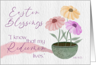 Easter Blessings I Know that My Redeemer Lives Scripture Verse card