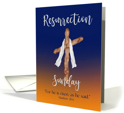 Resurrection Sunday Empty Cross Easter Holiday Scripture Verse card