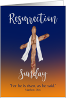Resurrection Sunday Empty Cross Easter Holiday Scripture Verse card