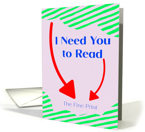 Read the Fine Print Statement On Love card (1906416)