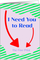 Read the Fine Print Statement On Love card